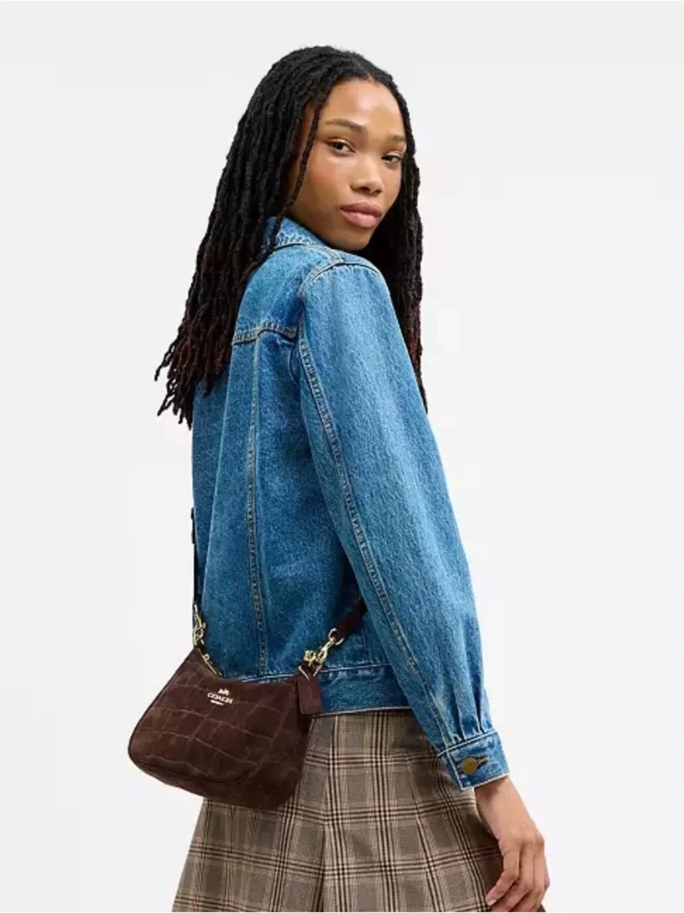 Coach soft Teri Shoulder Bag suede Crossbody handbag purse NWT